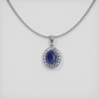 2.83 Ct. Sapphire Pendant, 14K White Gold 1