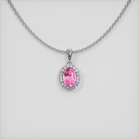 0.60 Ct. Sapphire Pendant, 14K White Gold 1
