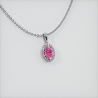 0.60 Ct. Sapphire Pendant, 14K White Gold 2
