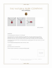 Ruby Pendant 2.03 Ct., 14K White Gold Appraisal