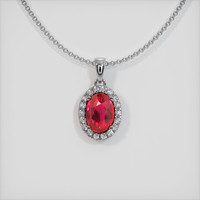 2.03 Ct. Ruby Pendant, 14K White Gold 1