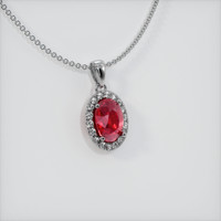 2.03 Ct. Ruby Pendant, 14K White Gold 2