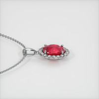 2.03 Ct. Ruby Pendant, 14K White Gold 3