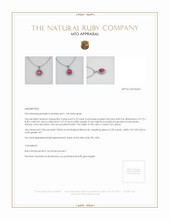 Ruby Pendant 6.23 Ct., 14K White Gold Appraisal