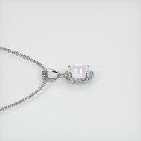1.12 Ct. White Sapphire Pendant, 14K White Gold 3