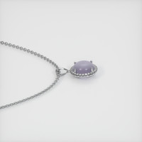 7.92 Ct. Bluish Grey Sapphire Pendant, 14K White Gold 3