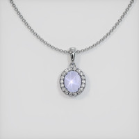 3.27 Ct. Bluish Purple Sapphire Pendant, 14K White Gold 1