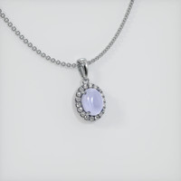 3.27 Ct. Bluish Purple Sapphire Pendant, 14K White Gold 2
