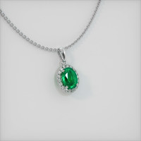 1.39 Ct. Emerald  Pendant - 18K White Gold
