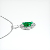 0.78 Ct. Emerald Pendant, 18K White Gold 3