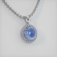 6.92 Ct. Blue Sapphire Pendant, 18K White Gold 2