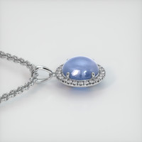 6.92 Ct. Blue Sapphire Pendant, 18K White Gold 3