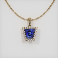2.06 Ct. Blue Sapphire Pendant, 14K Yellow Gold 1