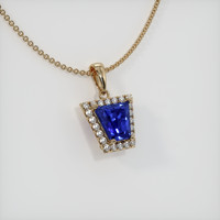 2.06 Ct. Blue Sapphire Pendant, 14K Yellow Gold 2