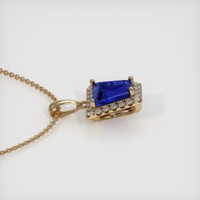 2.06 Ct. Blue Sapphire Pendant, 14K Yellow Gold 3
