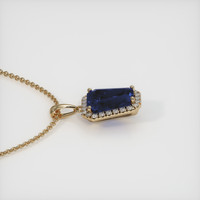 3.43 Ct. Blue Sapphire Pendant, 14K Yellow Gold 3