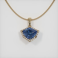 1.84 Ct. Blue Sapphire Pendant, 14K Yellow Gold 1