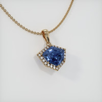 1.84 Ct. Blue Sapphire Pendant, 14K Yellow Gold 2