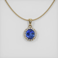 2.75 Ct. Sapphire Pendant, 14K Yellow Gold 1