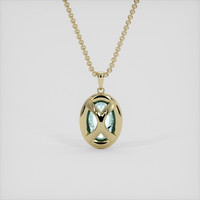 2.38 Ct. Greenish Blue Aquamarine Pendant, 14K Yellow Gold 4