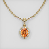 0.93 Ct. Gemstone Pendant, 14K Yellow Gold 1