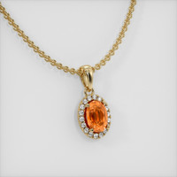 0.93 Ct. Gemstone Pendant, 14K Yellow Gold 2