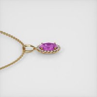 0.54 Ct. Purplish Pink Sapphire Pendant, 14K Yellow Gold 3