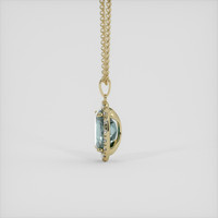 2.38 Ct. Greenish Blue Aquamarine Pendant, 18K Yellow Gold 3