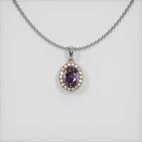 0.70 Ct. Sapphire Pendant, 14K Yellow & White 1