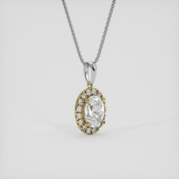 1.01 Ct. White Phenakite Pendant, 14K Yellow & White 2