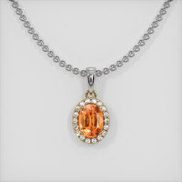 0.93 Ct. Gemstone Pendant, 14K Yellow & White 1