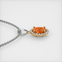 0.93 Ct. Gemstone Pendant, 14K Yellow & White 3