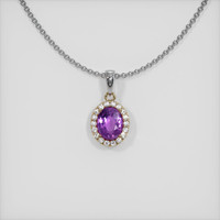 0.56 Ct. Sapphire Pendant, 14K Yellow & White 1