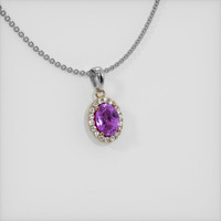0.56 Ct. Sapphire Pendant, 14K Yellow & White 2