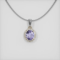 0.57 Ct. Sapphire Pendant, 14K Yellow & White 1