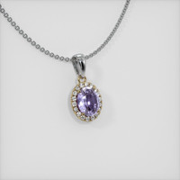 0.57 Ct. Purple Sapphire Pendant, 14K Yellow & White 2