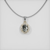 0.70 Ct. White Sapphire Pendant, 14K Yellow & White 1