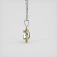 1.01 Ct. White Phenakite Pendant, 18K Yellow & White 3