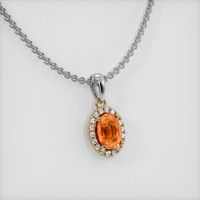 0.93 Ct. Gemstone Pendant, 18K Yellow & White 2