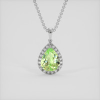 2.59 Ct. Green Paraiba Tourmaline Pendant, Platinum 950 1