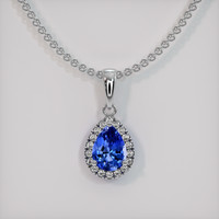 0.92 Ct. Sapphire Pendant, 14K White Gold 1