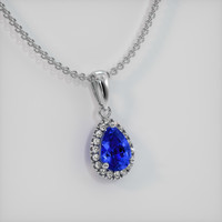 0.92 Ct. Sapphire Pendant, 14K White Gold 2