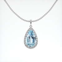 3.96 Ct. Gemstone Pendant, 14K White Gold 1