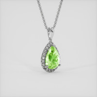 2.59 Ct. Green Paraiba Tourmaline Pendant, 14K White Gold 2