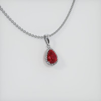 1.27 Ct. Ruby Pendant, 14K White Gold 2