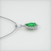 1.12 Ct. Emerald Pendant, 18K White Gold 3