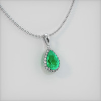 2.65 Ct. Emerald  Pendant - 18K White Gold