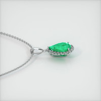 2.65 Ct. Emerald  Pendant - 18K White Gold