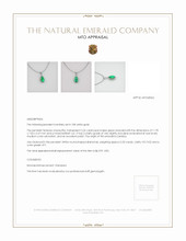Emerald Pendant 2.26 Ct., 18K White Gold Appraisal