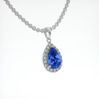 2.78 Ct. Sapphire Pendant, 18K White Gold 2